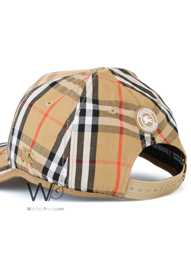 BURBERRY BT Burberry Baseball Beige Motif Icon Stripe Cap Cotton  - Image 3