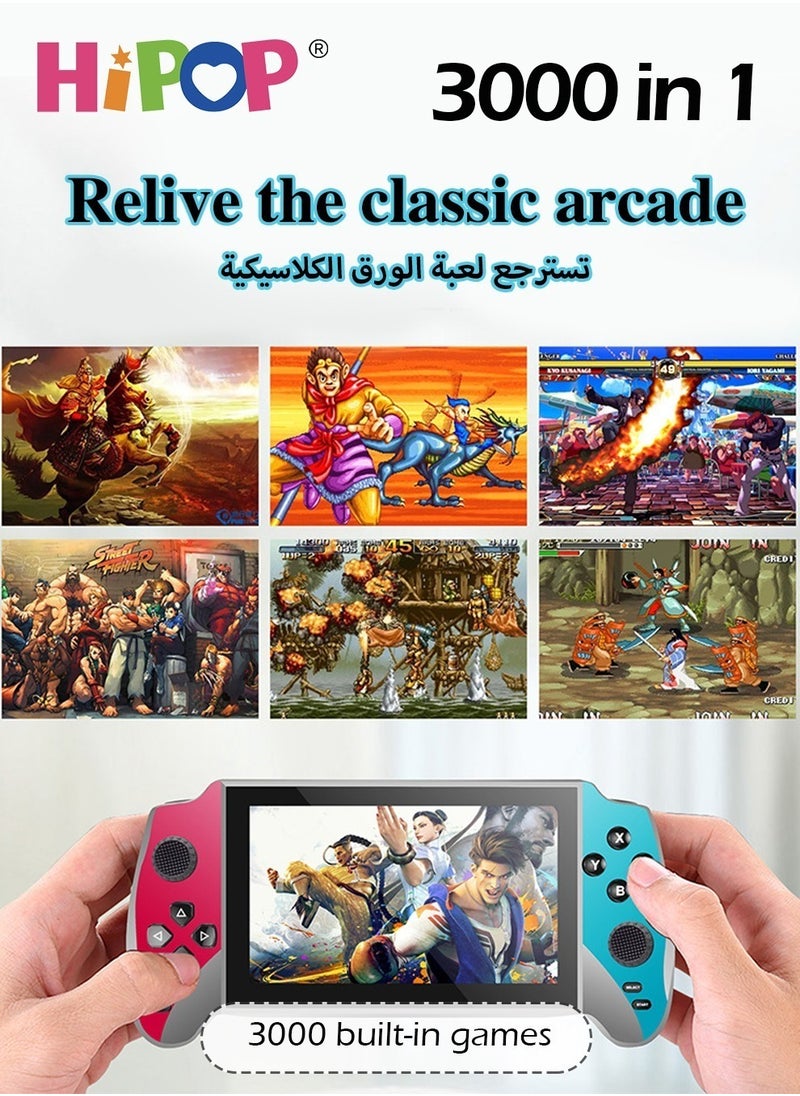 HIPOP - Handheld Game Consoles for Kids,Featuring 5.5 Inch HD Screen and Retro Arcade Games,Equipped with High Capacity 3000mAh Battery,Including Free Headphones,3000 in 1 Video Gaming Experience - Image 1