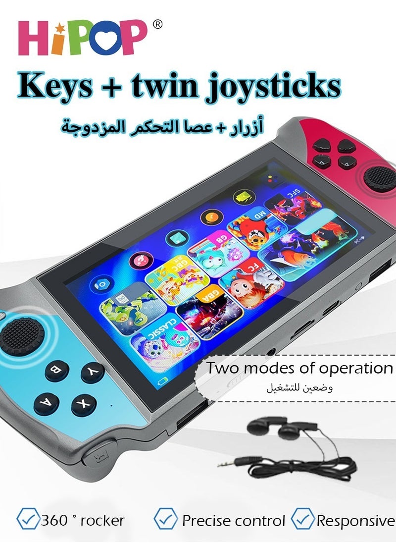 HIPOP - Handheld Game Consoles for Kids,Featuring 5.5 Inch HD Screen and Retro Arcade Games,Equipped with High Capacity 3000mAh Battery,Including Free Headphones,3000 in 1 Video Gaming Experience - Image 1