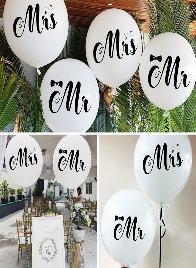 Ysqool 36 Inch Giant Mr & Mrs Balloons for Wedding - Jumbo White Latex Balloons for Outdoor or Indoor Wedding, Engagement, Anniversary, Valentine's Day Party Decorations (Romantic) - Image 5