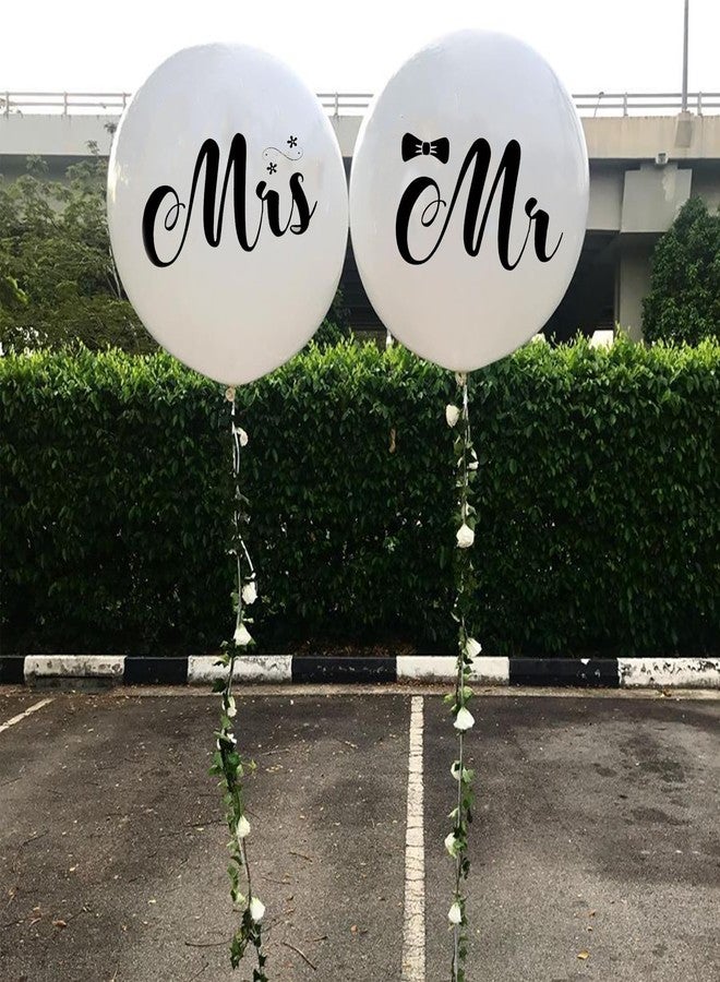 Ysqool 36 Inch Giant Mr & Mrs Balloons for Wedding - Jumbo White Latex Balloons for Outdoor or Indoor Wedding, Engagement, Anniversary, Valentine's Day Party Decorations (Romantic) - Image 3