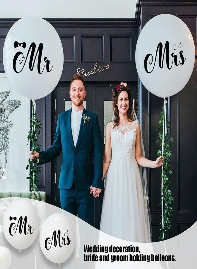 Ysqool 36 Inch Giant Mr & Mrs Balloons for Wedding - Jumbo White Latex Balloons for Outdoor or Indoor Wedding, Engagement, Anniversary, Valentine's Day Party Decorations (Romantic) - Image 4
