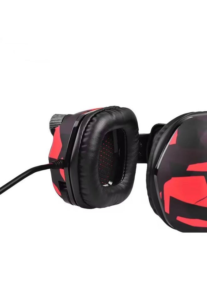 Somic G909 7.1 Virtual Surround Sound USB Gaming Headset Over Ear Bass Headphone for PS4,PC with Mic,Volume Control,LED(RED)  - Image 4