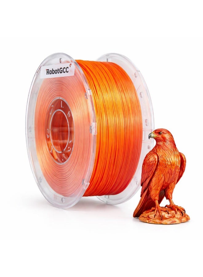 robotgcc PLA Silk Red Gold 3D Printer Filament 1.75mm Dual Color Silk PLA Printing Material Glossy Metallic Finish Smooth Extrusion Low Warping FDM Filament for Luxury Decor Art Models Display Pieces and Creative Design - Image 1