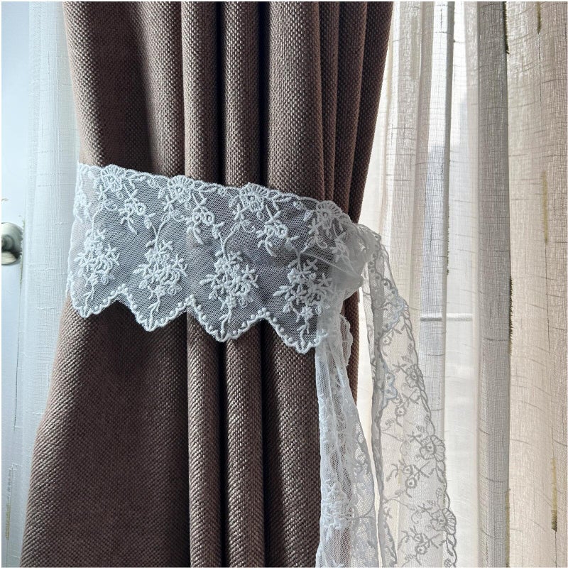 SuiGlory White Lace Trim Ribbon, Wide Embroidery Floral Sewing Lace Trim for Craft Sewing, Wedding/Bridal Decoration, Home Decoration, Packaging, 5 Yards - Image 3