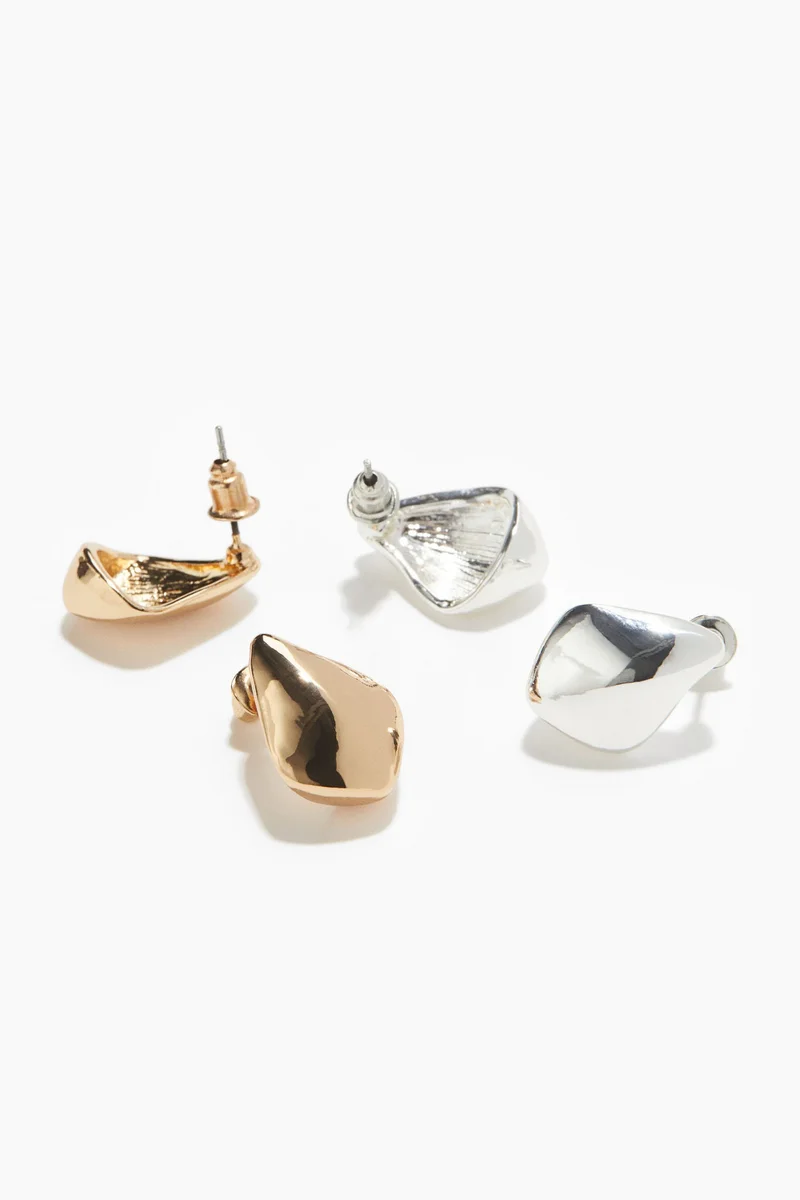 H&M 2 pairs dome earrings