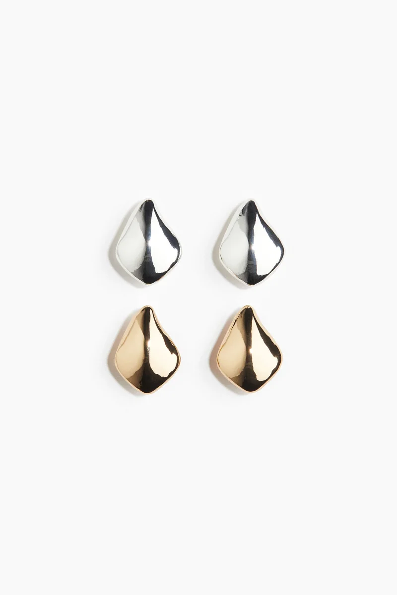 H&M 2 pairs dome earrings