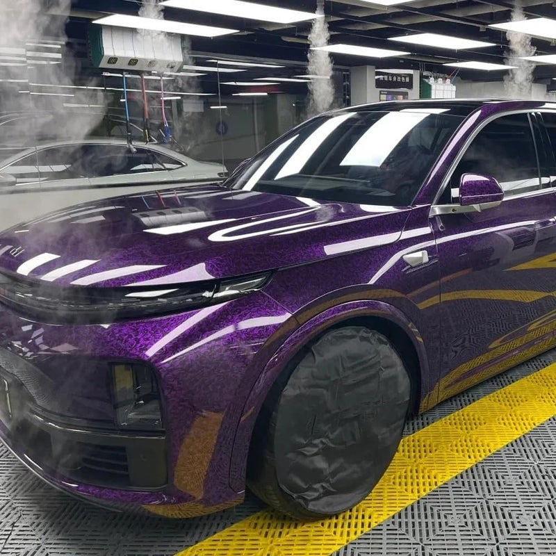 LZLRUN لفائف فينيل لزلي ران من ألياف الكربون المزورة - بنفسجي (1 قدم × 3.5 قدم) - Image 3