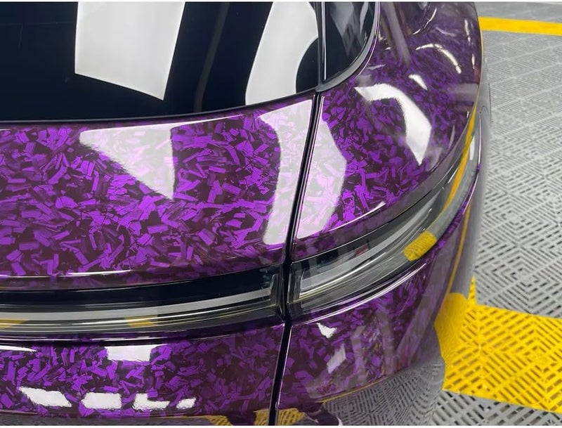 LZLRUN لفائف فينيل لزلي ران من ألياف الكربون المزورة - بنفسجي (1 قدم × 3.5 قدم) - Image 5