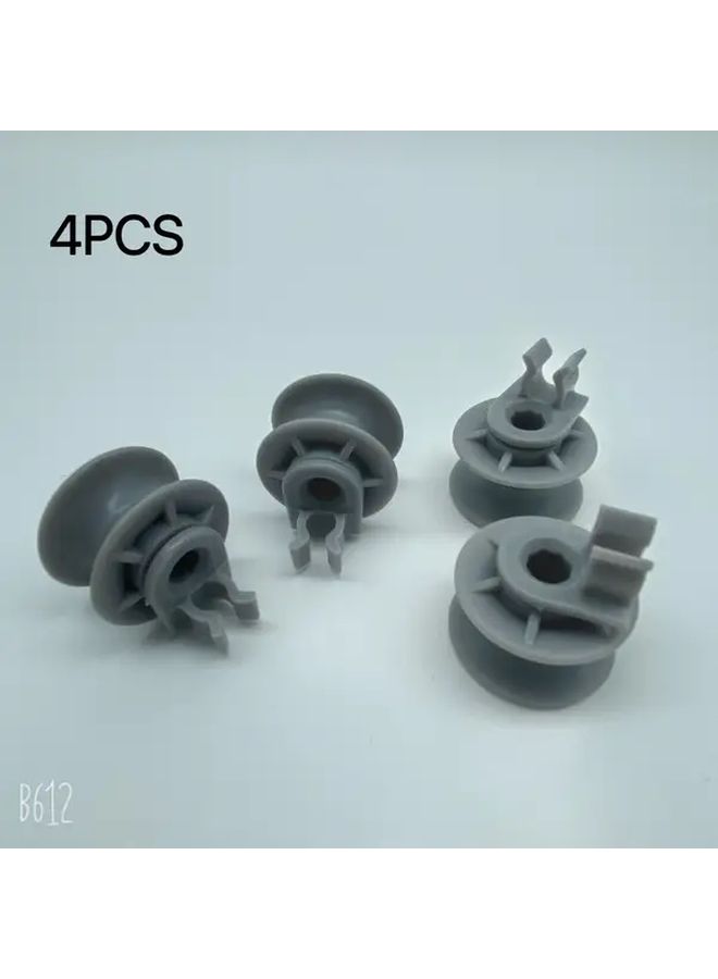 Grey 4pcs Dishwasher Shelf Wheel Roller And Shaft Replacement Parts Easy Installation - Image 1