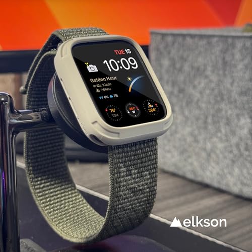 elkson Compatible with Apple Watch SE 3/2/1 44mm Bumper Case, Quattro Series Rugged Case for iWatch Series 6 5 4, Military Grade Durable Protective Cover, Flexible Shockproof, Starlight - Image 4
