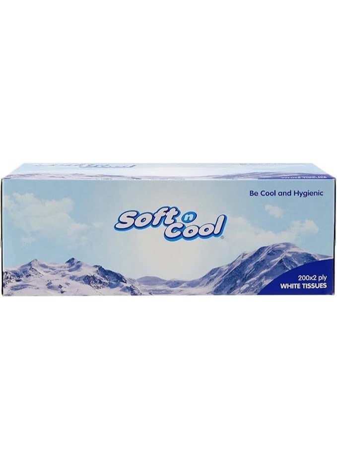 مناديل وجه بيضاء ناعمة وباردة، عبوة من 30 منديل، 200 منديل × طبقتين - Image 3