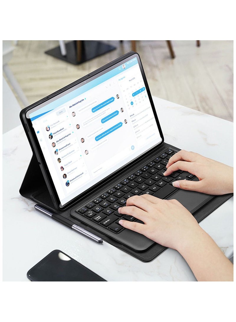 DUX DUCIS High Quality Smart Cover With Magnetically Detachable Wireless Keyboard For Galaxy Tab S7 Plus/S8 Plus Black - Image 5