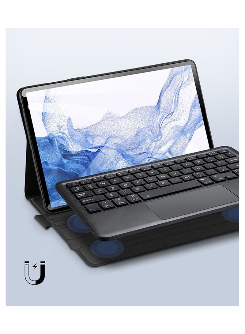DUX DUCIS High Quality Smart Cover With Magnetically Detachable Wireless Keyboard For Galaxy Tab S7 Plus/S8 Plus Black - Image 3