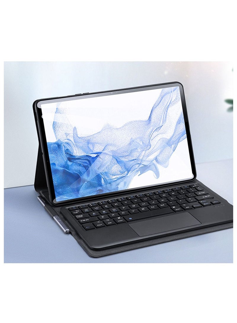 DUX DUCIS High Quality Smart Cover With Magnetically Detachable Wireless Keyboard For Galaxy Tab S7 Plus/S8 Plus Black - Image 2