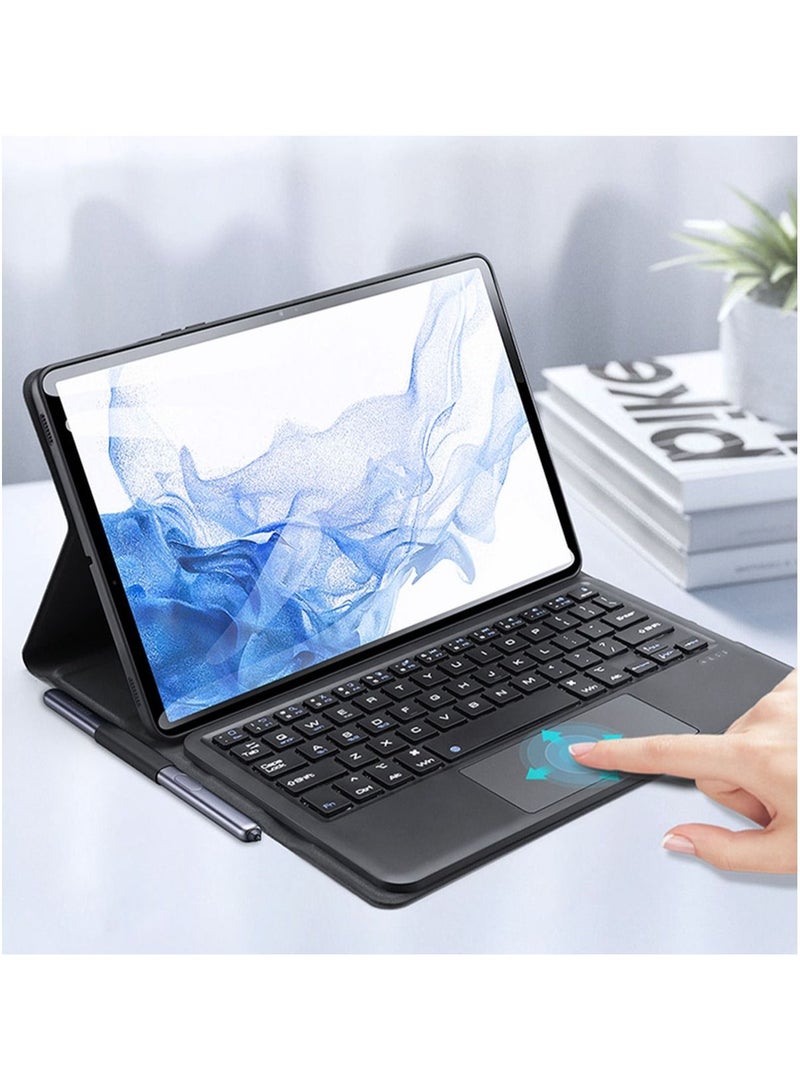 DUX DUCIS High Quality Smart Cover With Magnetically Detachable Wireless Keyboard For Galaxy Tab S7 Plus/S8 Plus Black - Image 4