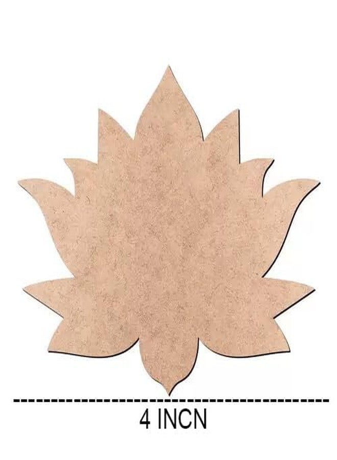 Curious Button Lotus Wooden Cutouts for Scrapbooking Arts Crafts DIY Decoration, Wood Lotus Cutouts for Art and Craft, Festival Decoration, DIY Project, and Making Rangoli. (20) - Image 2