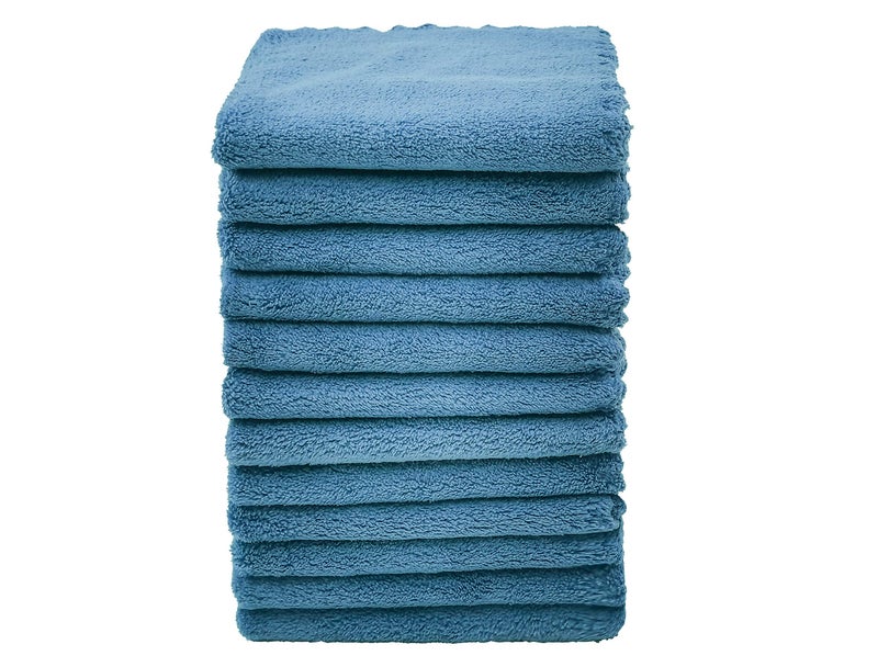 Kyapoo Baby Washcloths 12 Pack 12x12 Inches Microfiber Coral Fleece Extra Absorbent and Soft for Newborns, Infants and Toddlers-Navy Blue - Image 3