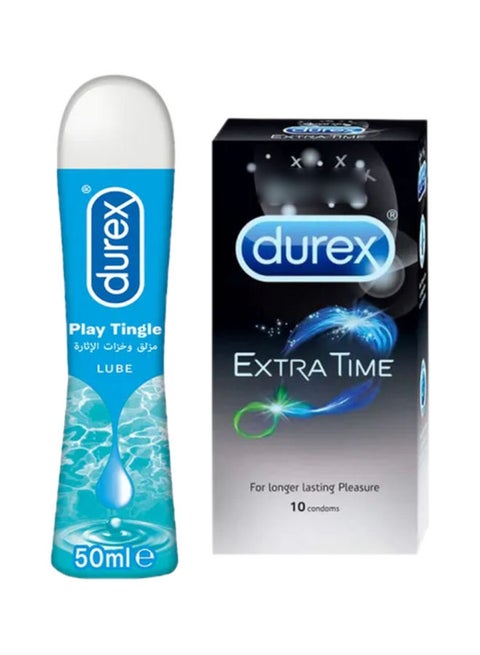 systane free liquid gel lubricant Durex Condoms Extended Pleasure 3 Pcs (Pack of 3) + Durex Play Tingle Lube  50ml main image 1