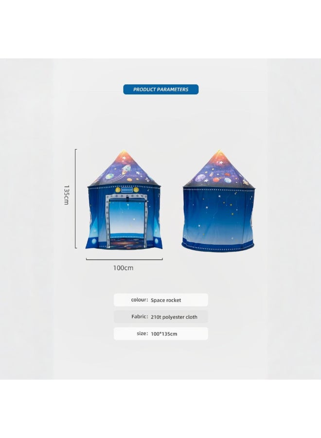 MiniMe Rocket-Shaped Pop-Up Play Tent | 36 Months to 8 Years | Durable, Tear-Resistant Polyester and Fiberglass | Features Vibrant Rocket & Planet Prints | Tool-Free Assembly, Easy Set-Up and Take-Down for Indoor and Outdoor Fun - Image 5