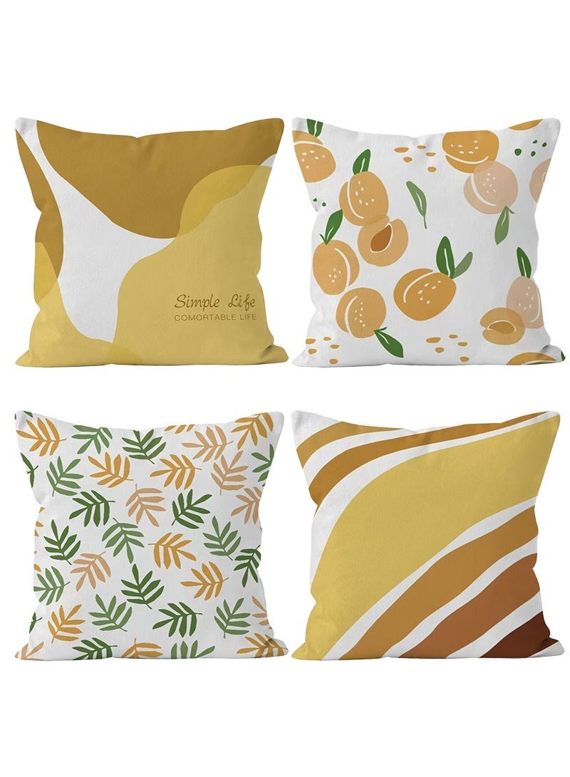 ثري شيب أغطية الوسائد المكونة من 4، غطاء وسادة القذف، أغطية الوسائد من طراز ميلارد 45 سم × 45 سم، أغطية الوسائد التي تحتوي على سرير كوخ غرفة المعيشة أرائك 18×18 بوصة (نمط مزدوج الجوانب) - Image 1