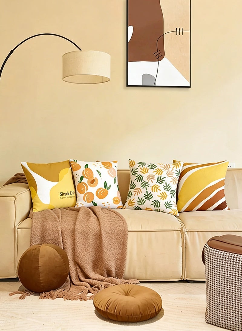 ثري شيب أغطية الوسائد المكونة من 4، غطاء وسادة القذف، أغطية الوسائد من طراز ميلارد 45 سم × 45 سم، أغطية الوسائد التي تحتوي على سرير كوخ غرفة المعيشة أرائك 18×18 بوصة (نمط مزدوج الجوانب) - Image 2