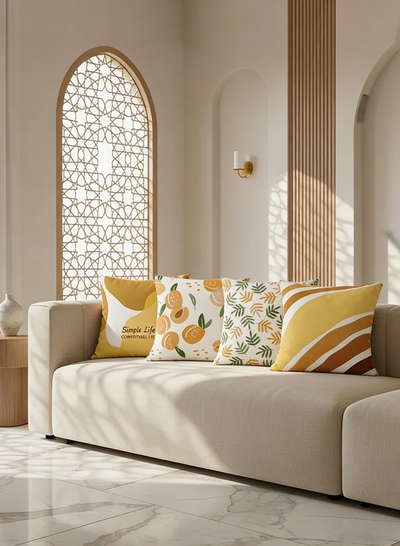 ثري شيب أغطية الوسائد المكونة من 4، غطاء وسادة القذف، أغطية الوسائد من طراز ميلارد 45 سم × 45 سم، أغطية الوسائد التي تحتوي على سرير كوخ غرفة المعيشة أرائك 18×18 بوصة (نمط مزدوج الجوانب) - Image 4