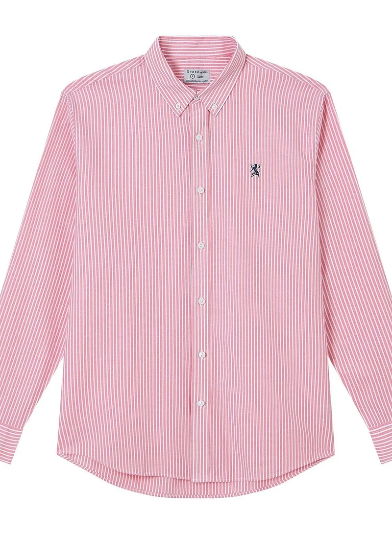 Men’s Cotton Slim Oxford Shirt with Embroidery