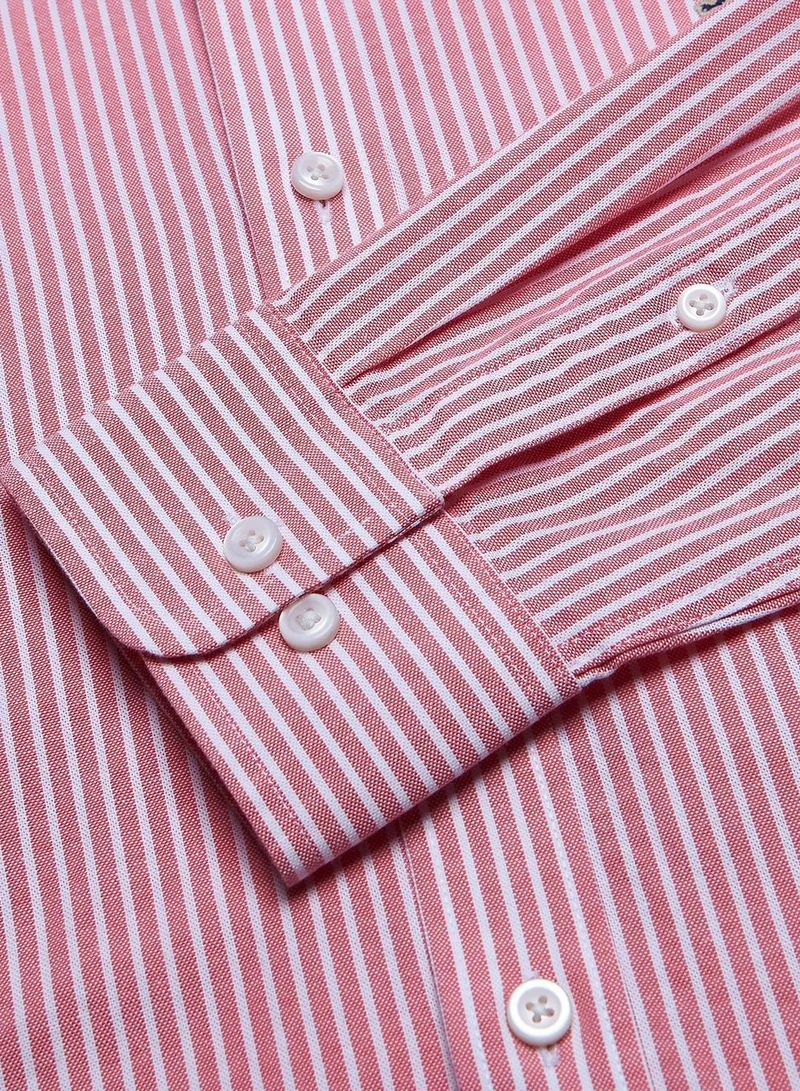 GIORDANO  Men’s Cotton Slim Oxford Shirt with Embroidery for Men | Best Price UAE