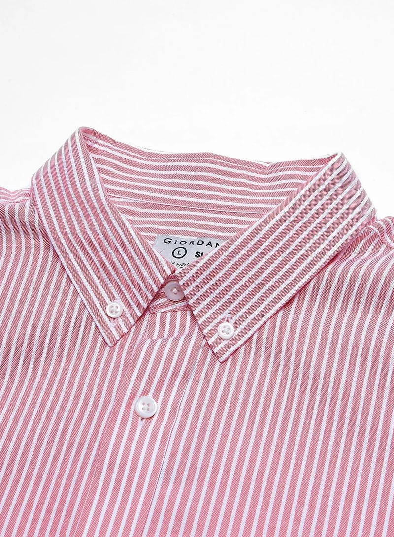 GIORDANO  Men’s Cotton Slim Oxford Shirt with Embroidery for Men | Best Price UAE