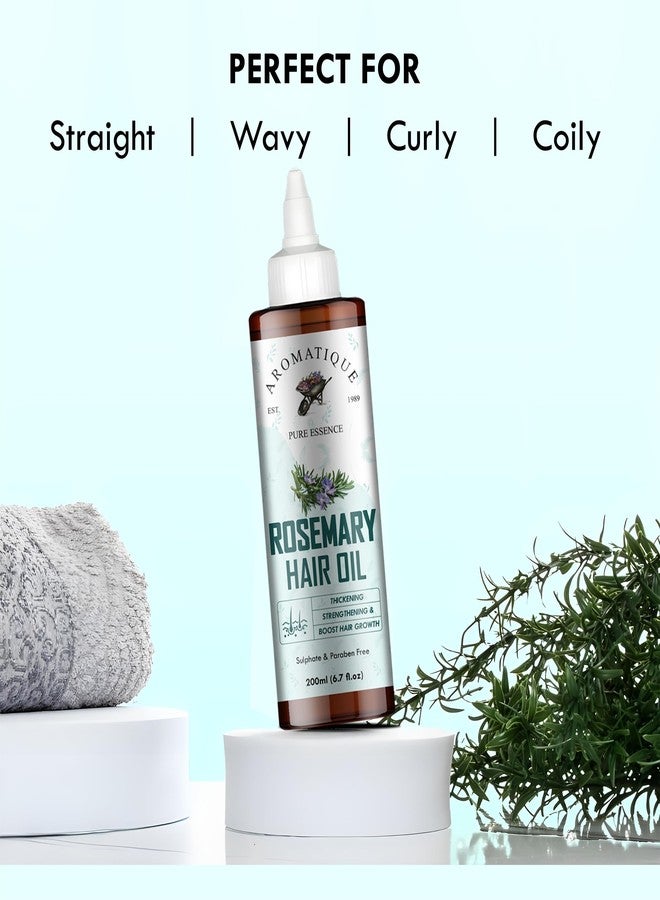 أروماتك زيت إكليل الجبل العطري لنمو الشعر، زيت خفيف للغاية - مزيج مغذي مع إكليل الجبل، البيوتين، زيت الخروع الجامايكي، زيت الأرغان، وزيت الجوجوبا 200 مل - زيت إكليل الجبل للشعر - Image 5