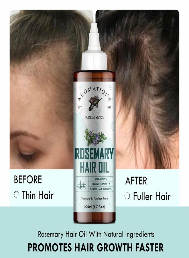 أروماتك زيت إكليل الجبل العطري لنمو الشعر، زيت خفيف للغاية - مزيج مغذي مع إكليل الجبل، البيوتين، زيت الخروع الجامايكي، زيت الأرغان، وزيت الجوجوبا 200 مل - زيت إكليل الجبل للشعر - Image 4