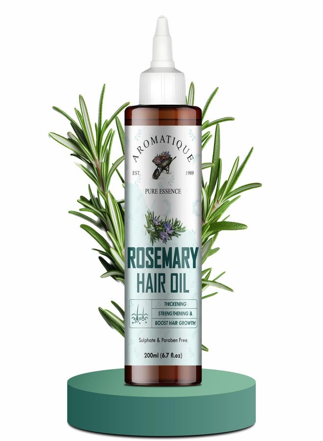 أروماتك زيت إكليل الجبل العطري لنمو الشعر، زيت خفيف للغاية - مزيج مغذي مع إكليل الجبل، البيوتين، زيت الخروع الجامايكي، زيت الأرغان، وزيت الجوجوبا 200 مل - زيت إكليل الجبل للشعر - Image 1