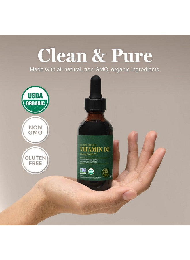 جلوبال هيلنغ سنتر مركز الشفاء العالمي - قطرات مكمل غذائي سائلة بفيتامين د3 عضوي معتمد من وزارة الزراعة الأمريكية بتركيز 5000 وحدة دولية للنساء والرجال - غير معدل وراثيًا يساعد في دعم العظام والجهاز المناعي، تركيبة نباتية توفر الشكل النشط من فيتامين د - Image 3