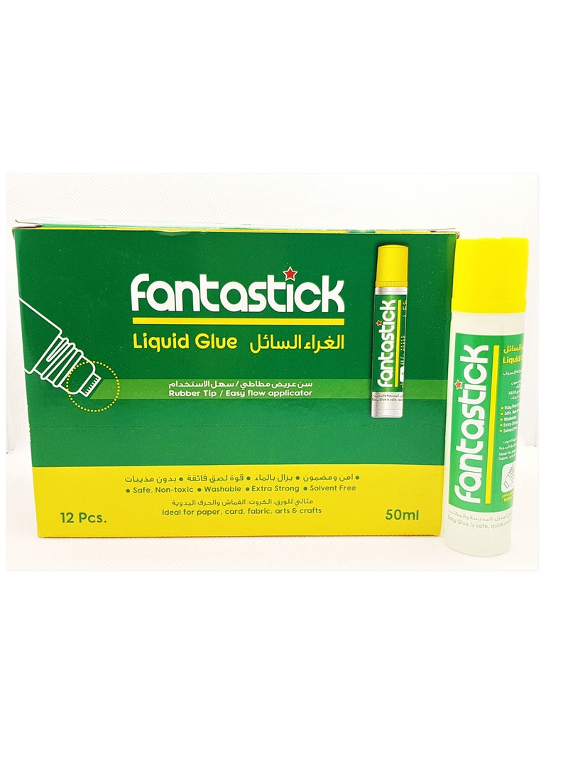 Fantastick 12-Piece Non-Toxic Liquid Glue 50ml  - Image 1