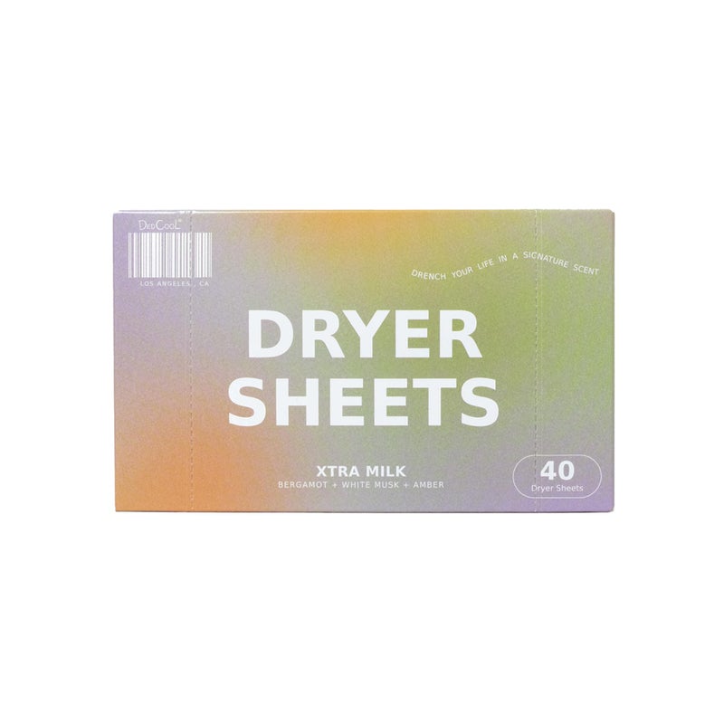 DedCool Dryer Sheets | Xtra Milk | 40 Count | Non-Toxic Vegan Fabric Softener | Bergamot, Vanilla & Amber Scent | Gentle on Sensitive Skin | Softens & Freshens | Premium Laundry Supplies - Image 1