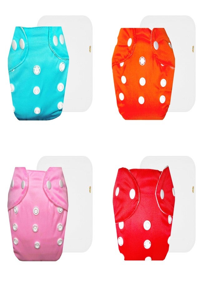 Dumbledo Lite Cloth Diaper with Cotton Insert (Pack of 4) | Hypoallergenic | Leakproof | Travel Friendly | Worry-Free Diapering | 3 Months - 2 Years | Unisex Baby - Image 1