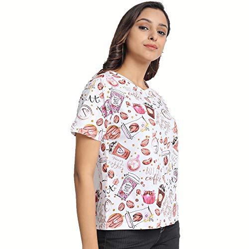 JUNEBERRY® Women's Cotton Printed T-Shirt (JB_54_Coffee_XXL_Grey_XX-Large) - Image 4