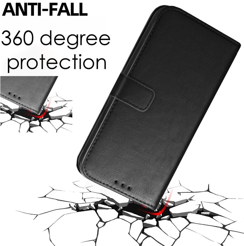 SHINESTAR Poco C71 / Redmi A5 Flip Back Cover | PU Leather Flip Cover Wallet Case with TPU Silicone Case Back Cover for Poco C71 / Redmi A5 - Classy Black - Image 4
