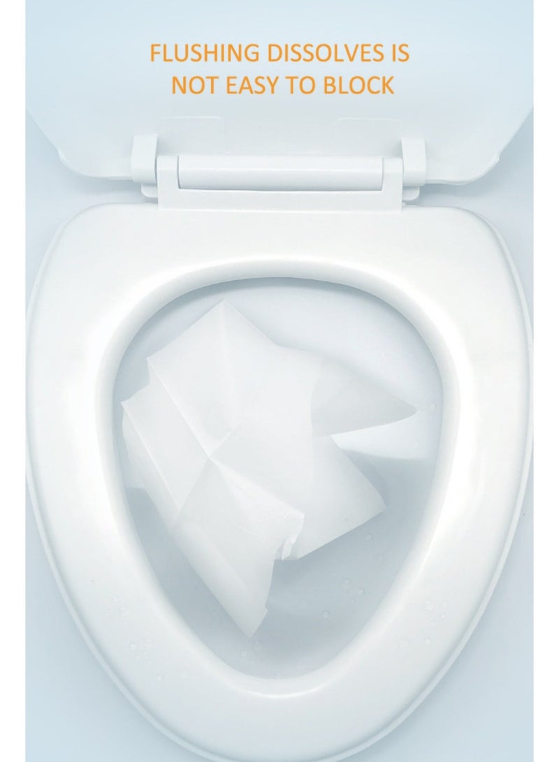 CoomBe 120 Pieces Flushable Toilet Seat Covers, Disposable Paper Mat Pads for Travel Camping Hotel Public Toilet - Image 2