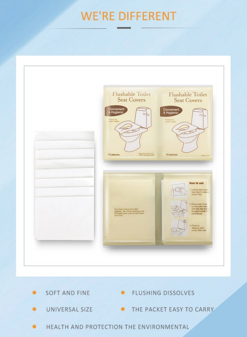 CoomBe 120 Pieces Flushable Toilet Seat Covers, Disposable Paper Mat Pads for Travel Camping Hotel Public Toilet - Image 4
