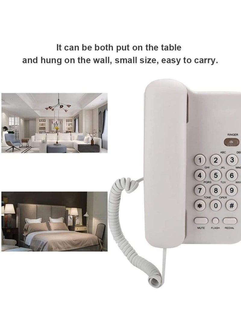 Generic Landline Corded Telephone, No AC Power Required Wired, Retro Classical , Big Button for Hotel Home Office, for KX T3026CID Basic(White)  - Image 3