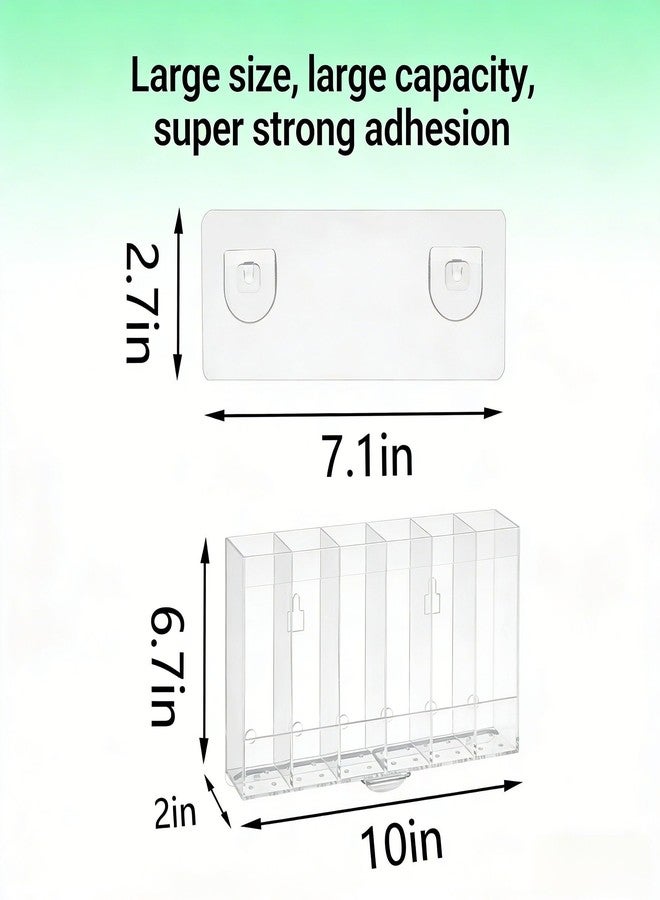 wuher 10''Acrylic Straw Holder for Cabinet Door with Tumbler Lid Organizer,Large Straw Storage with Washable Sticky Reusable Cup Lid Holder,Water Bottle Lid Organizer for Kitchen Small Accessories (Clear) - Image 2