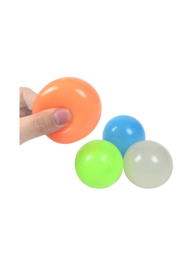 Chattering Luminous Sticky Target Ball Wall Ball Top Suction Ball Pressure Reduction Ball Interactive Top Suction Ball Children's Dart Sticky Ball-Colour:4.5cm Thick Luminous Air Style Orange - Image 5