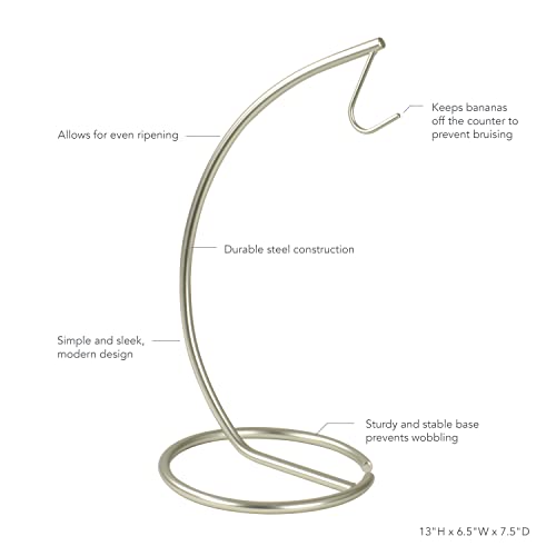 Spectrum Diversified Euro Banana Holder, Countertop Fruit Tree, Sturdy Steel Banana Hanger & Soft Pretzel Display for Home or Bar, Countertop Food Storage, Satin Nickel (42978) - Image 2