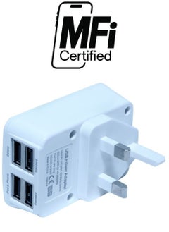 Generic USB Charger Plug 4-Port USB Adaptor 5V Wall Charger Travel Charger Adapter for iPhone, iPad, Android Phones, Tablets, and More  - Image 1