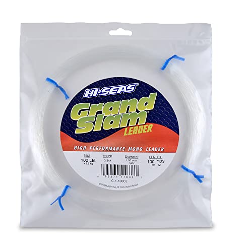 Hi-Seas Grand Slam Monofilament Leader, 100 lb / 45.3 kg Test, .039 in / 1.00 mm Dia, Clear, 100 yd / 91 m - Image 1