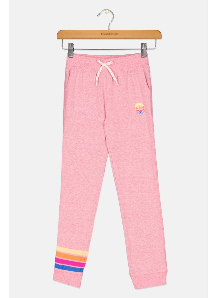 CONVERSE Kids Girl Brand Logo Jogger Pants, Pink  - Image 1