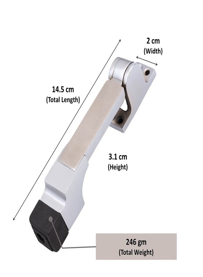 Atom Door Stopper | Kickdown Door Stop with One Touch | Adjustable Height & Rubber Tip 1.5 Inches, Door Stops (CPSS Finish, DS004), Pack of 2 - Image 3