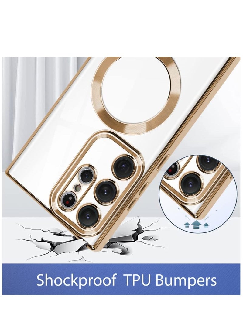 Raxoom ELTERAZONE Magnetic Clear Case for Galaxy S23 Ultra Case,Compatible with MagSafe, Love Heart Design Electroplated Case Soft TPU Shockproof Full Camera Lens Protective Case for Samsung Galaxy S23 Ultra - Image 2